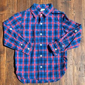 GAP Kids Plaid Button Down Shirt - Red and Blue